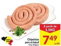Chipolatas porc et boeuf-Huismerk - Intermarche