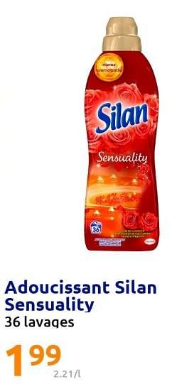 Promotions Adoucissant silan sensuality - Silan - Valide de 07/09/2022 à 13/09/2022 chez Action