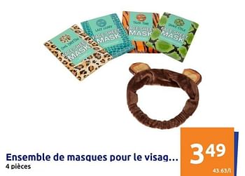 Promotions Ensemble de masques pour le visag - Produit Maison - Action - Valide de 07/09/2022 à 13/09/2022 chez Action