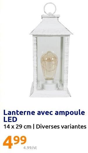 Promotions Lanterne avec ampoule led - Produit Maison - Action - Valide de 07/09/2022 à 13/09/2022 chez Action