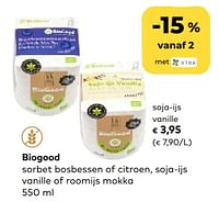 Biogood sorbet soja-ijs vanille-Biogood