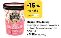 Happy mrs. jersey roomijs karamel-brownies of framboos-cheesecake-Huismerk - Bioplanet