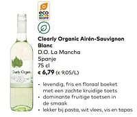 Clearly organic airén-sauvignon blanc d.o. la mancha spanje-Witte wijnen