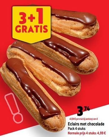 Promoties Eclairs met chocolade - Huismerk - Match - Geldig van 07/09/2022 tot 13/09/2022 bij Match