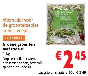 Promoties Groene groenten met rode ui - Boni - Geldig van 07/09/2022 tot 20/09/2022 bij Colruyt