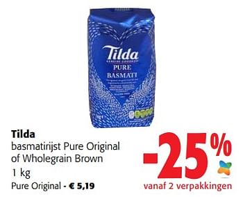 Promoties Tilda basmatirijst pure original - Tilda - Geldig van 07/09/2022 tot 20/09/2022 bij Colruyt