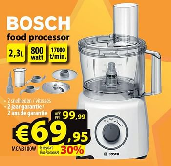 Promoties Bosch food processor mcm3100w - Bosch - Geldig van 14/09/2022 tot 21/09/2022 bij ElectroStock