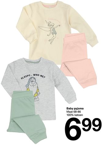 Promoties Baby pyjama - Huismerk - Zeeman  - Geldig van 10/09/2022 tot 16/09/2022 bij Zeeman