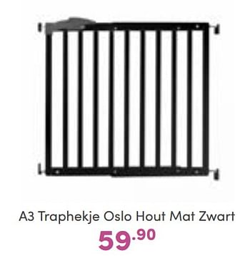 Promoties A3 traphekje oslo hout mat zwart - A3 Baby - Geldig van 11/09/2022 tot 17/09/2022 bij Baby & Tiener Megastore