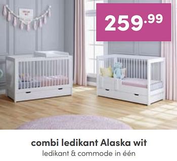 Promoties Combi ledikant alaska wit - Huismerk - Baby & Tiener Megastore - Geldig van 11/09/2022 tot 17/09/2022 bij Baby & Tiener Megastore