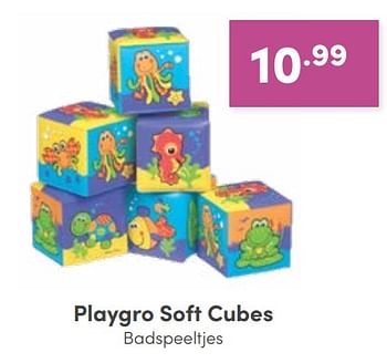 Promoties Playgro soft cubes badspeeltjes - Playgro - Geldig van 11/09/2022 tot 17/09/2022 bij Baby & Tiener Megastore