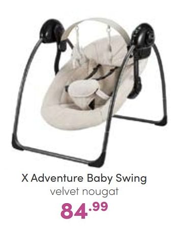 Promoties X adventure baby swing velvet nougat - Xadventure - Geldig van 11/09/2022 tot 17/09/2022 bij Baby & Tiener Megastore