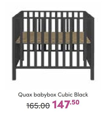 Promoties Quax babybox cubic black - Quax - Geldig van 11/09/2022 tot 17/09/2022 bij Baby & Tiener Megastore