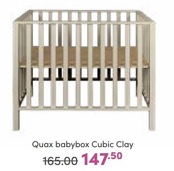 Promoties Quax babybox cubic clay - Quax - Geldig van 11/09/2022 tot 17/09/2022 bij Baby & Tiener Megastore
