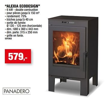 Promotions Poêles à boi alexia ecodesign - Panadero - Valide de 09/09/2022 à 16/09/2022 chez Hubo