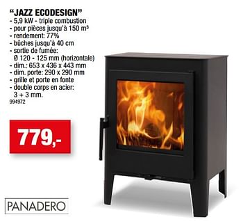 Promotions Poêles à boi jazz ecodesign - Panadero - Valide de 09/09/2022 à 16/09/2022 chez Hubo