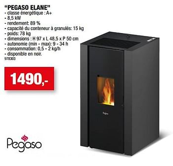 Promotions Poêles à pellet pegaso elane - Pegaso - Valide de 09/09/2022 à 16/09/2022 chez Hubo