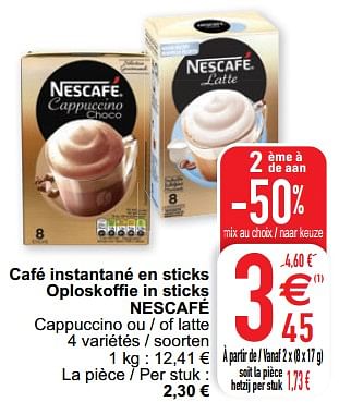 Promo NESCAFÉ café soluble stick chez ALDI