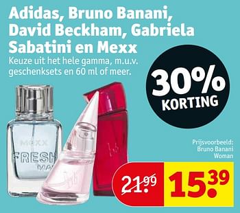 Promoties Bruno banani woman edt - Bruno Banani - Geldig van 13/09/2022 tot 25/09/2022 bij Kruidvat