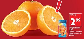 Promotions Oranges de table cora - Produit maison - Match - Valide de 07/09/2022 à 13/09/2022 chez Match
