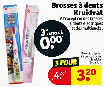 Promotions Brosse à dents sensitive extra soft - Produit maison - Kruidvat - Valide de 13/09/2022 à 25/09/2022 chez Kruidvat