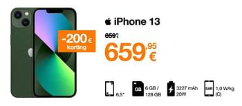 Promotions Apple iphone 13 - Apple - Valide de 12/09/2022 à 02/10/2022 chez Orange
