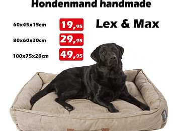 Promoties Hondenmand handmade - Lex&Max - Geldig van 01/09/2022 tot 25/09/2022 bij Itek