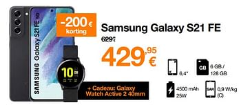 Promoties Samsung galaxy s21 fe - Samsung - Geldig van 12/09/2022 tot 02/10/2022 bij Orange