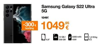 Promoties Samsung galaxy s22 ultra 5g - Samsung - Geldig van 12/09/2022 tot 02/10/2022 bij Orange
