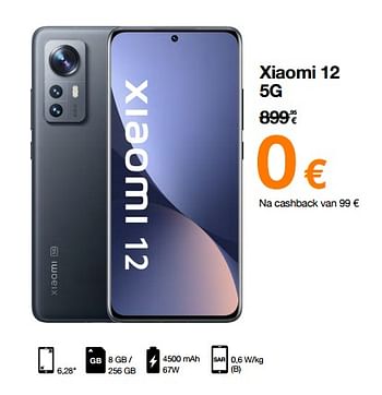 Promoties Xiaomi 12 5g - Xiaomi - Geldig van 12/09/2022 tot 02/10/2022 bij Orange