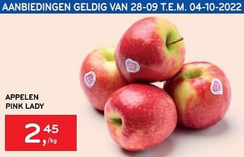 Promoties Appelen pink lady - Huismerk - Alvo - Geldig van 28/09/2022 tot 04/10/2022 bij Alvo