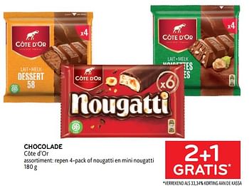 Promotions Chocolade côte d’or 2+1 gratis - Cote D'Or - Valide de 21/09/2022 à 04/10/2022 chez Alvo