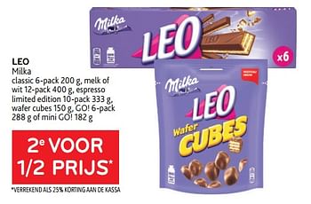 Promoties Leo milka 2e voor 1-2 prijs - Milka - Geldig van 21/09/2022 tot 04/10/2022 bij Alvo