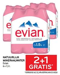 Natuurlijk mineraalwater evian 2+1 gratis-Evian