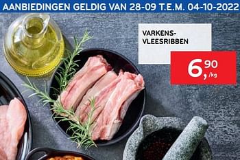 Promoties Varkensvleesribben - Huismerk - Alvo - Geldig van 28/09/2022 tot 04/10/2022 bij Alvo