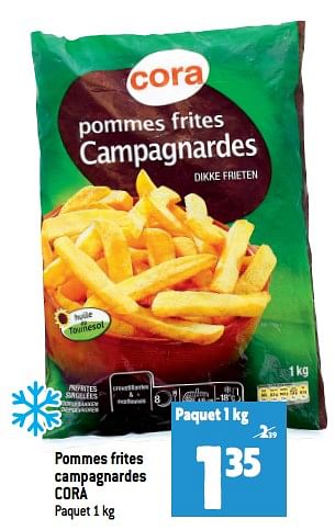 Promotions Pommes frites campagnardes cora - Produit maison - Match - Valide de 14/09/2022 à 20/09/2022 chez Match