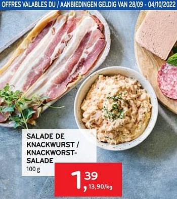 Promotions Salade de knackwurst - Produit maison - Alvo - Valide de 28/09/2022 à 04/10/2022 chez Alvo