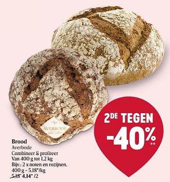 Promoties Brood averbode noten en rozijnen - Averbode - Geldig van 15/09/2022 tot 21/09/2022 bij Delhaize