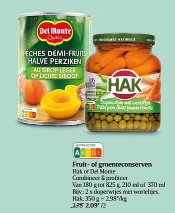 Promoties Doperwtjes met worteltjes hak - Hak - Geldig van 15/09/2022 tot 21/09/2022 bij Delhaize