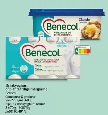 Promoties Drinkyoghurt natuur - Benecol - Geldig van 15/09/2022 tot 21/09/2022 bij Delhaize