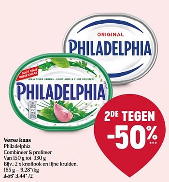 Promoties Verse kaas philadelphia knoflook en fijne kruiden - Philadelphia - Geldig van 15/09/2022 tot 21/09/2022 bij Delhaize