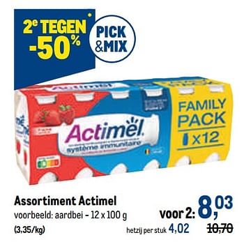 Promoties Actimel aardbei - Danone - Geldig van 21/09/2022 tot 04/10/2022 bij Makro