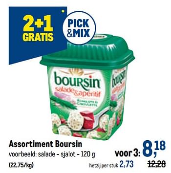 Promoties Boursin salade - sjalot - Boursin - Geldig van 21/09/2022 tot 04/10/2022 bij Makro