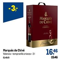 Marqués de chivé valencia - tempranillo crianza-Rode wijnen