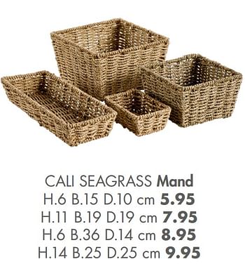 Promoties Cali seagrass mand - Huismerk - Casa - Geldig van 12/09/2022 tot 30/10/2022 bij Casa