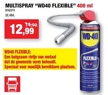 Promoties Multispray wd40 flexible - WD-40 - Geldig van 14/09/2022 tot 25/09/2022 bij Hubo