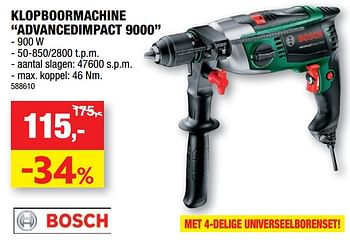 Promoties Bosch klopboormachine advancedimpact 9000 - Bosch - Geldig van 14/09/2022 tot 25/09/2022 bij Hubo
