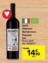 Italië piëmont barbaresco passato bio rood, 2021-Rode wijnen