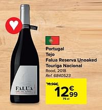 Portugal tejo falua reserva unoaked touriga nacional rood, 2018-Rode wijnen
