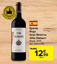 Spanje rioja gran reserva viña olabarri rood, 2015-Rode wijnen